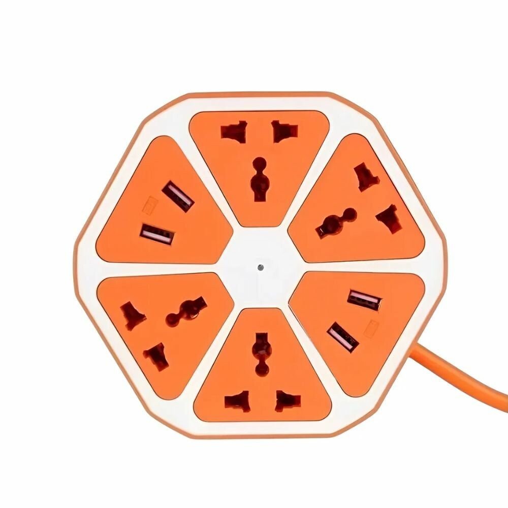 ZAPATILLA FLOR 2 USB 5 TOMACORRIENTE CIRCULAR GITARO ZAPATILLA HEXAGONAL 2 USB 5 TOMACORRIENTE CIRCULAR - Imagen 1