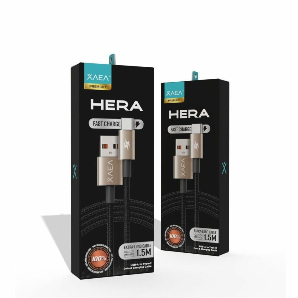 CABLE USB-C A USB-C XAEA HERA MALLADO 1.5M MODX-105 GOLD CABLE USB-C A USB-C XAEA HERA MALLADO 1.5M MODX-105 GOLD - Imagen 1