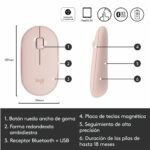 MOUSE INALAMBRICO LOGITECH M350s PEBBLE 2 PINK - Imagen 3