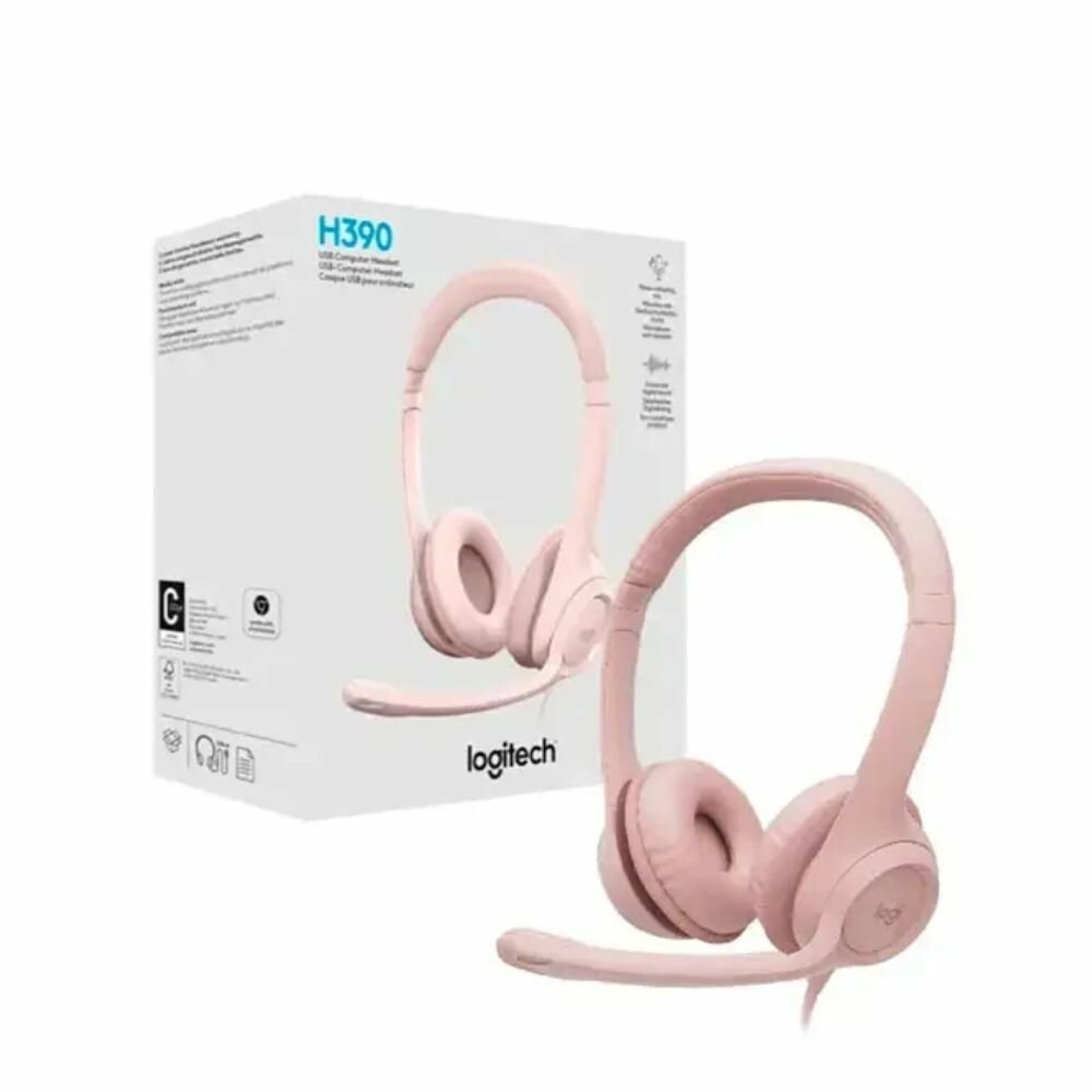 AURICULAR HEADSET LOGITECH H390 PINK AURICULAR HEADSET LOGITECH H390 PINK - Imagen 1