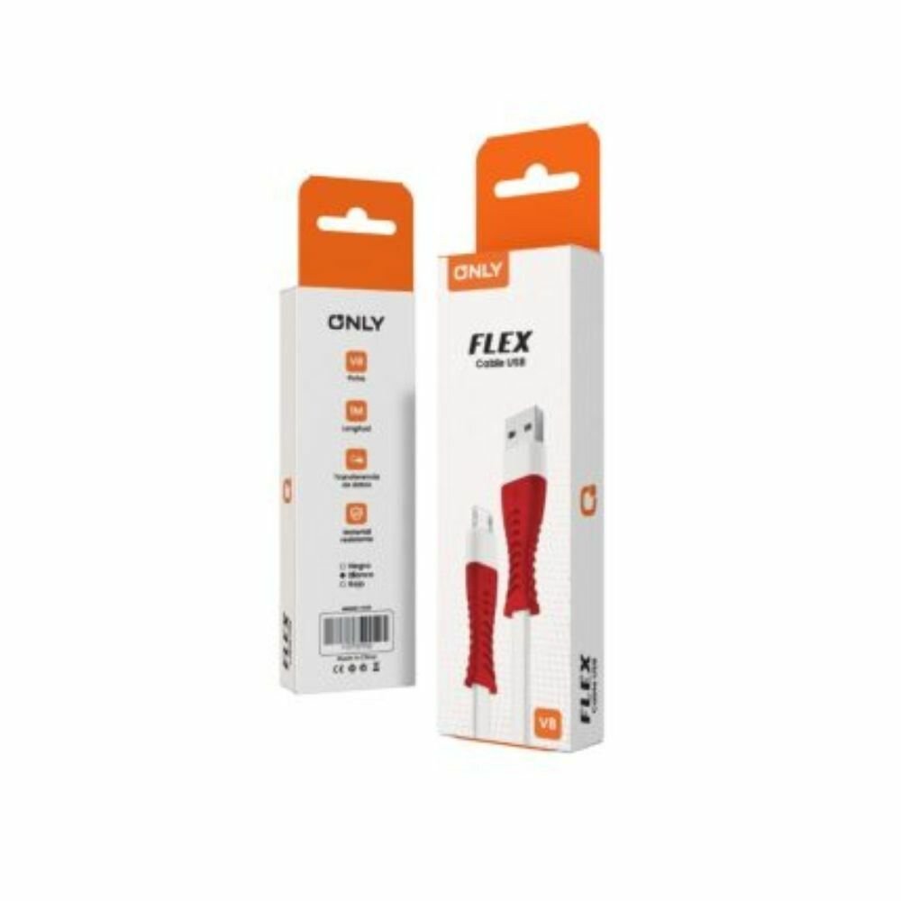 CABLE MICRO USB ONLY FLEX V8 MOD121-FLEX BLACK CABLE MICRO USB ONLY FLEX V8 MOD121-FLEX BLACK - Imagen 1