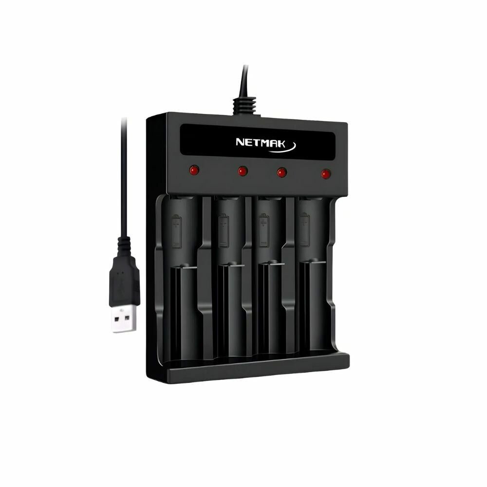CARGADOR DE PILAS AA/AAA X4 NETMAK NM-CH5 CARGADOR DE PILAS AA/AAA X4 NETMAK NM-CH5 - Imagen 1
