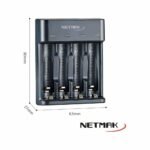 CARGADOR DE PILAS AA/AAA X4 NETMAK NM-CH4 FAST CHARGE - Imagen 3