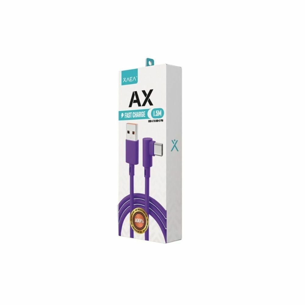CABLE USB-C A USB-C XAEA AX 90 GRADOS 1.5M MODX-002B VIOLET CABLE USB-C A USB-C XAEA AX 90 GRADOS 1.5M MODX-002B VIOLET - Imagen 1