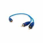 CABLE RCA 1 HEMBRA 2 MACHOS AZUL (BULK)
