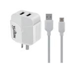 CARGADOR CELULAR NISUTA CABLE MICRO USB + 2 USB-A NS-FU524UM - Imagen 2