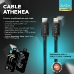 CABLE USB-C A LIGHTNING XAEA ATHENEA MALLADO 1M MODX-098 BLACK - Imagen 4