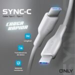 CABLE USB-C A USB-C XAEA/ONLY SYNC MOD0-141-SYNC-C WHITE - Imagen 3