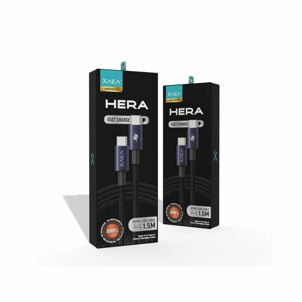 CABLE USB-C A USB-C XAEA HERA MALLADO 1.5M MODX-105 BLACK CABLE USB-C A USB-C XAEA HERA MALLADO 1.5M MODX-105 BLACK - Imagen 1