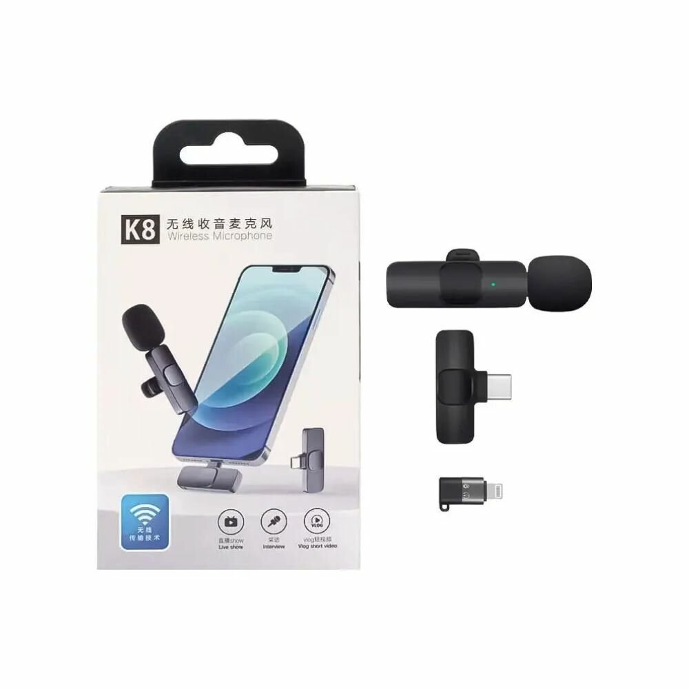 MICROFONO CORBATERO WIRELESS ONLY USB-C K8 MODS-890 MICROFONO CORBATERO WIRELESS ONLY USB-C K8 MODS-890 - Imagen 1