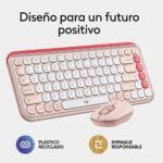 KIT TECLADO MOUSE INALAMBRICO LOGITECH POP ICON PINK - Imagen 3