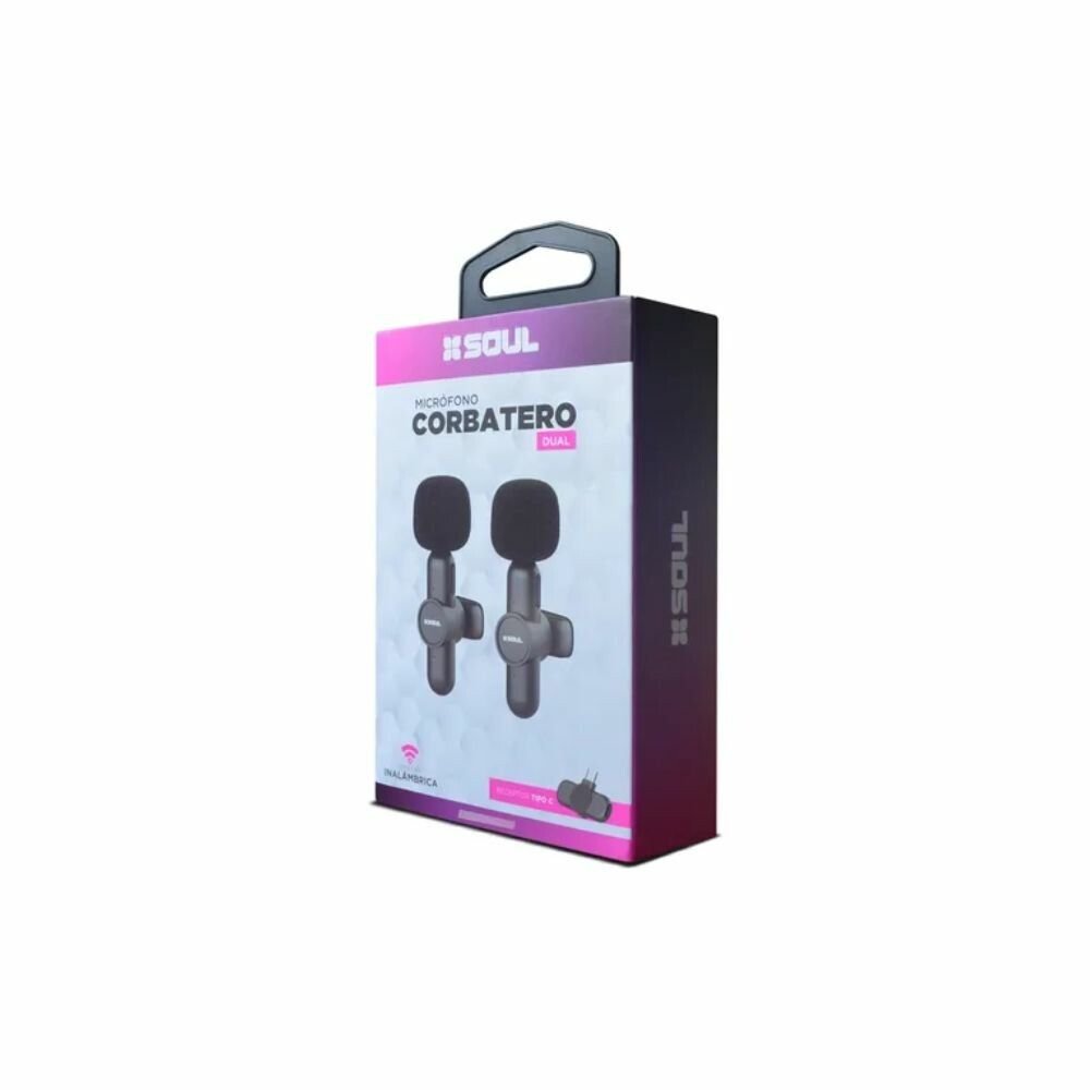MICROFONO CORBATERO WIRELESS SOUL DUAL LIGHTNING MIC-C2L MICROFONO CORBATERO WIRELESS SOUL DUAL LIGHTNING MIC-C2L - Imagen 1