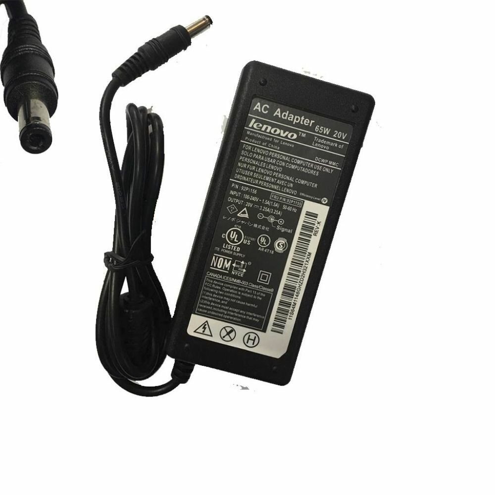 CARGADOR NOTEBOOK LENOVO PIN TOSHIBA 65W 20V 3,25A CARGADOR NOTEBOOK LENOVO PIN TOSHIBA 65W 20V 3,25A - Imagen 1