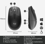 MOUSE INALAMBRICO LOGITECH M190 BLACK - Imagen 2