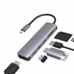 HUB USB-C CUDY X2 USB-A 3.0 + X1 USB-C 100PD + X1 USB-C + SDXC + HDMI