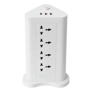 ZAPATILLA TORRE DE CARGA MULTIPLE 12 TOMACORRIENTE + USB-C + 2 USB WHITE