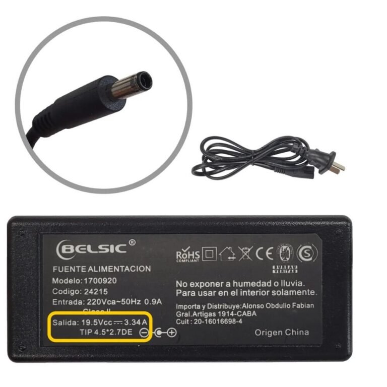 CARGADOR BELSIC PIN DELL PIN FINO 19.5V 3.34A